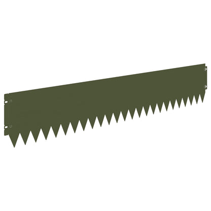 Gazonrand 20 pcs 103 x 20 cm Staal Olijfgroen