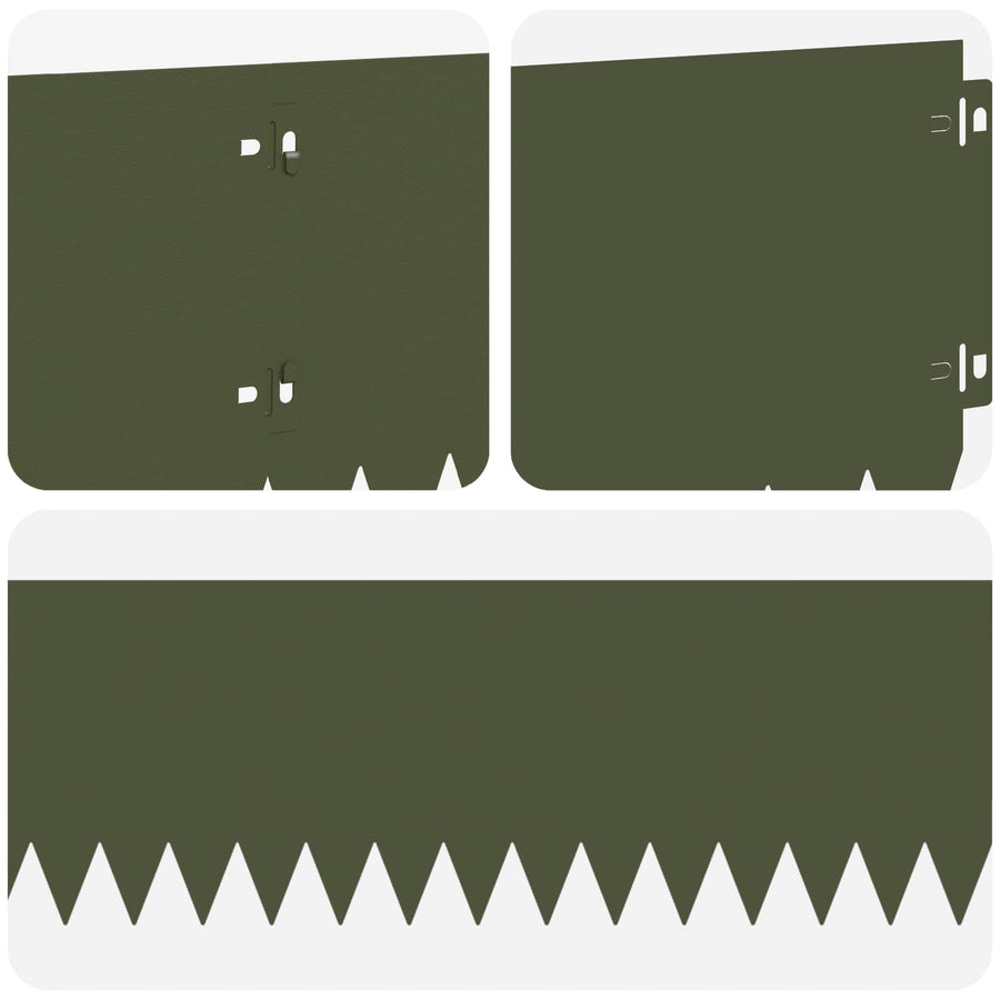 Gazonrand 30 pcs 103 x 20 cm Staal Olijfgroen