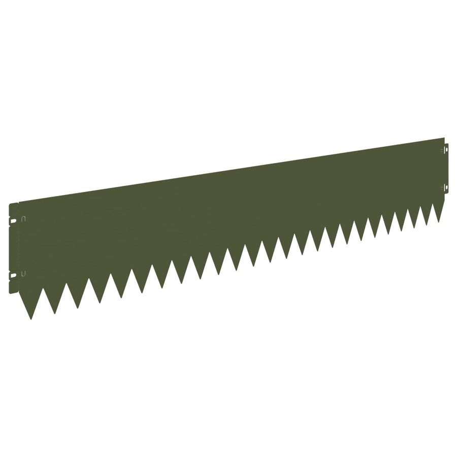 Gazonrand 30 pcs 103 x 20 cm Staal Olijfgroen
