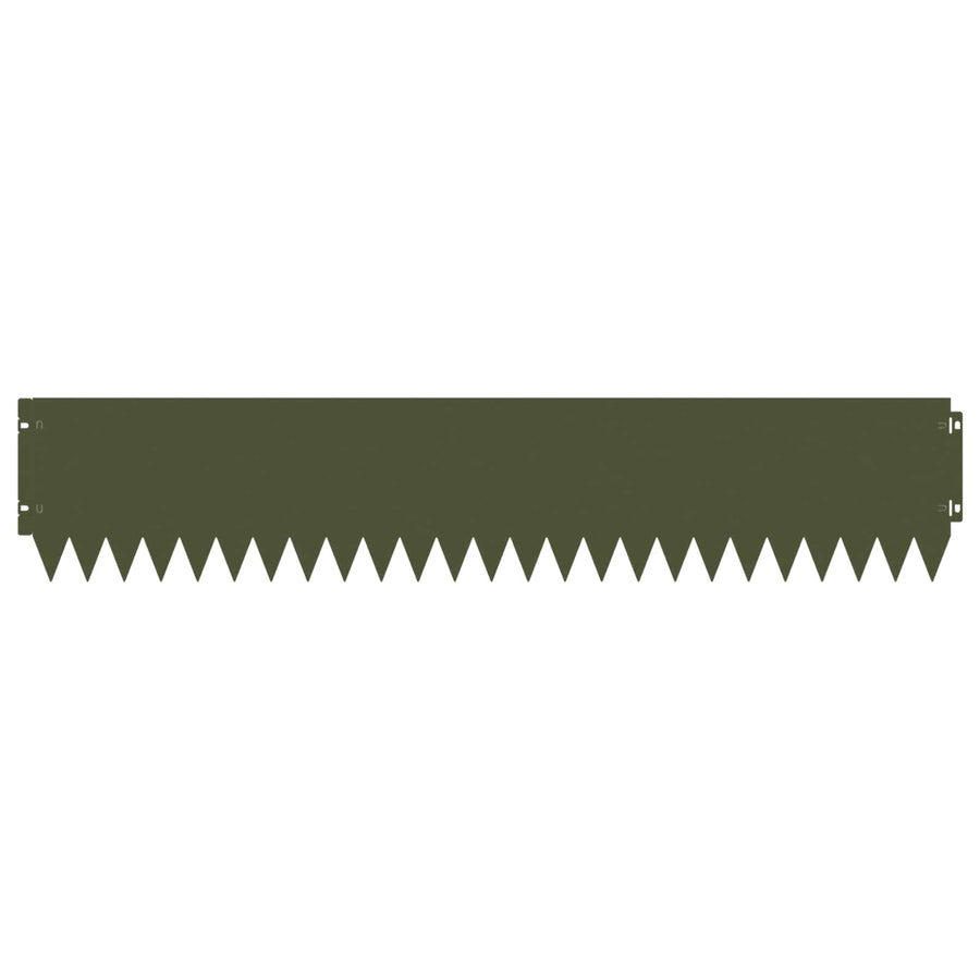 Gazonrand 30 pcs 103 x 20 cm Staal Olijfgroen