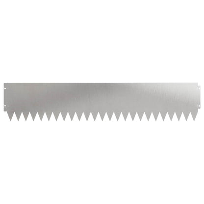 Gazonrand 10 pcs 103 x 20 cm Staal Zilverkleurig