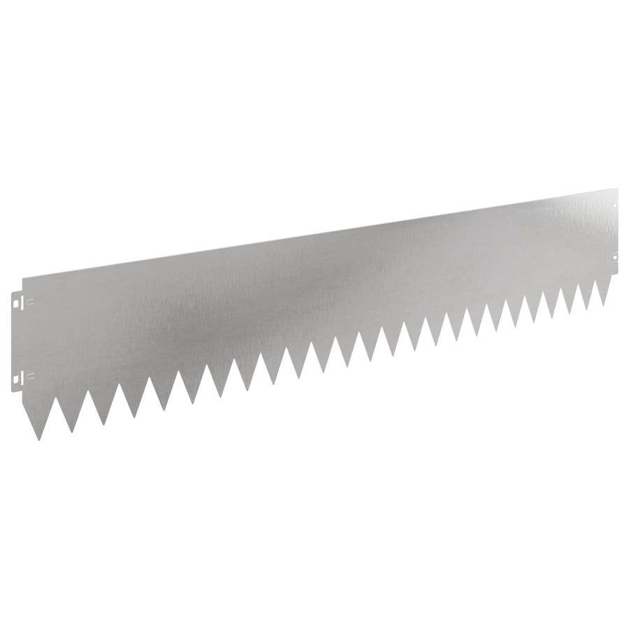 Gazonrand 20 pcs 103 x 20 cm Staal Zilverkleurig
