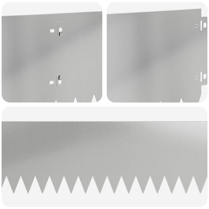 Gazonrand 10 pcs 103 x 20 cm Staal Zilverkleurig