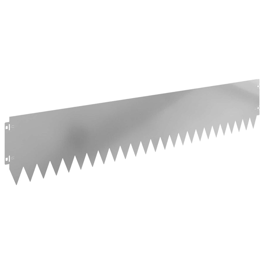 Gazonrand 20 pcs 103 x 20 cm Staal Zilverkleurig