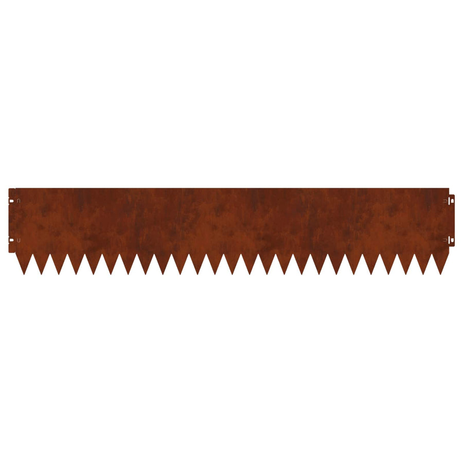 Gazonrand 10 pcs 103 x 20 cm Staal Roestig