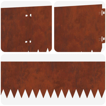 Gazonrand 30 pcs 103 x 20 cm Staal Roestig