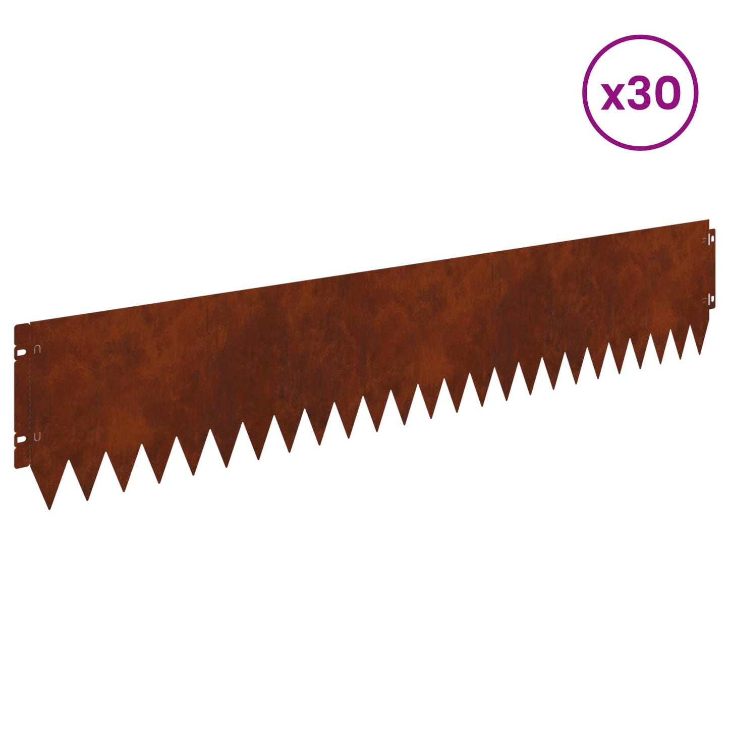 Gazonrand 30 pcs 103 x 20 cm Staal Roestig