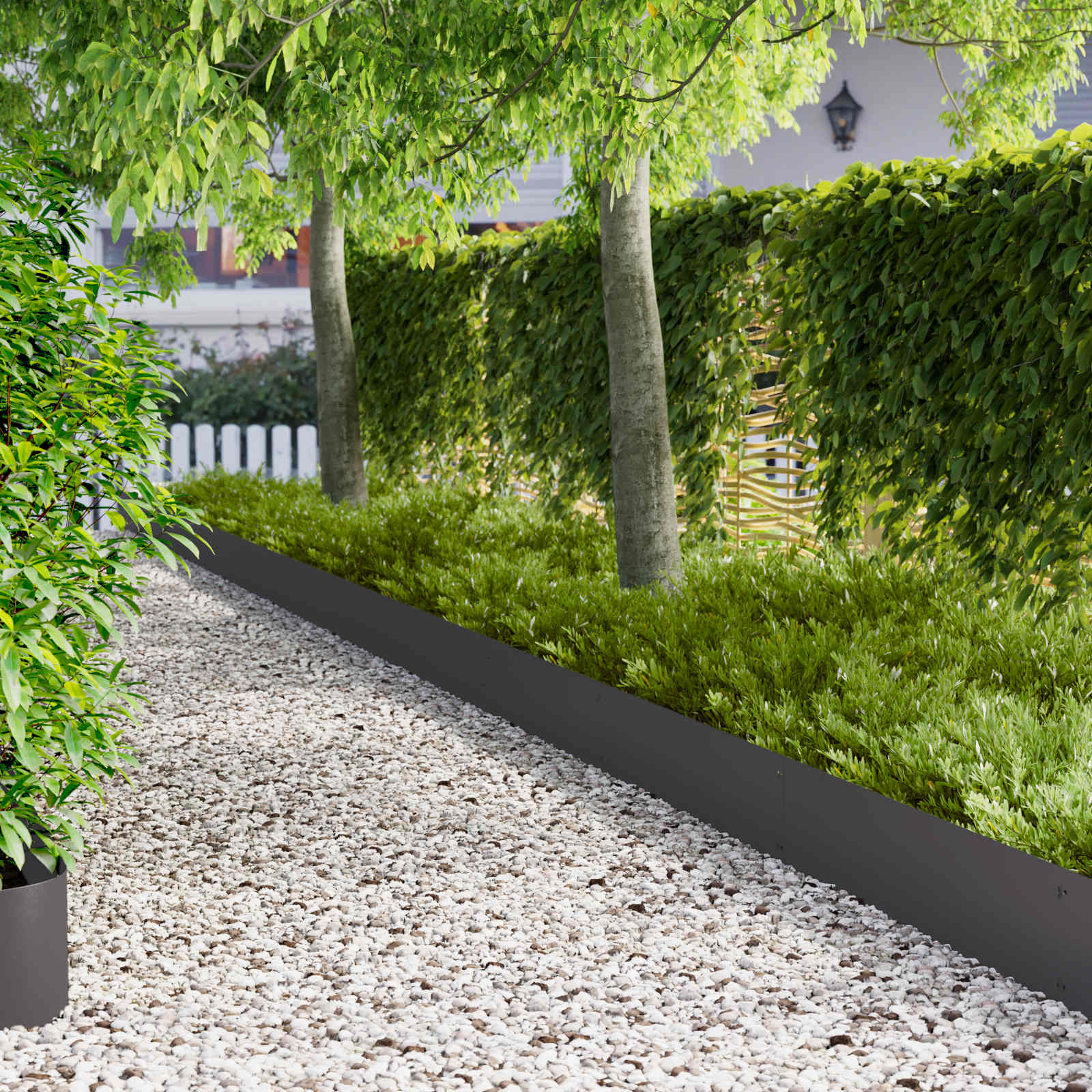 Gazonrand 10 pcs 103 x 25 cm Staal Zwart