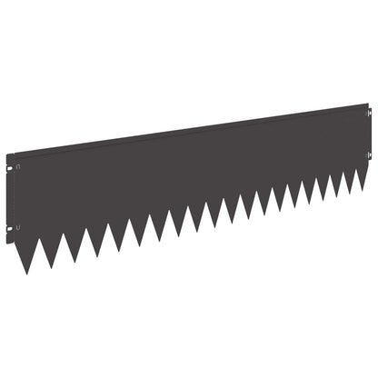 Gazonrand 10 pcs 103 x 25 cm Staal Zwart