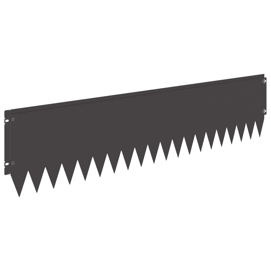 Gazonrand 10 pcs 103 x 25 cm Staal Zwart