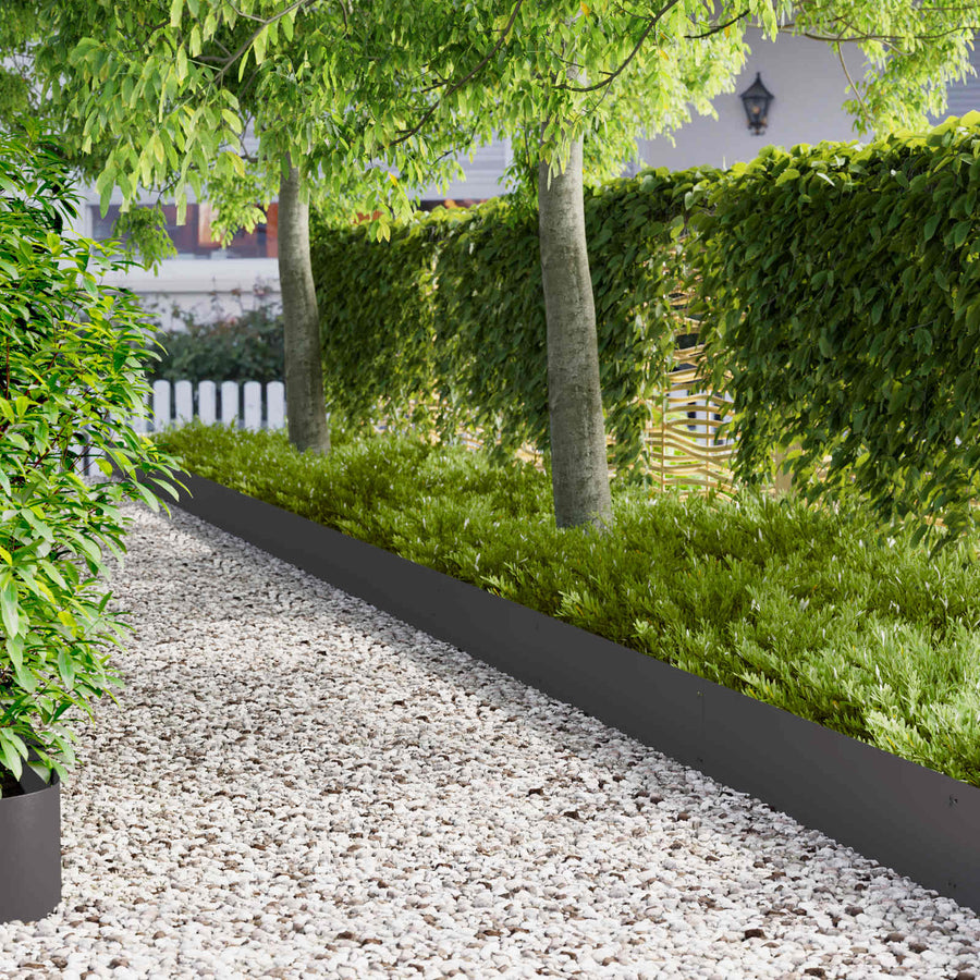 Gazonrand 20 pcs 103 x 25 cm Staal Zwart