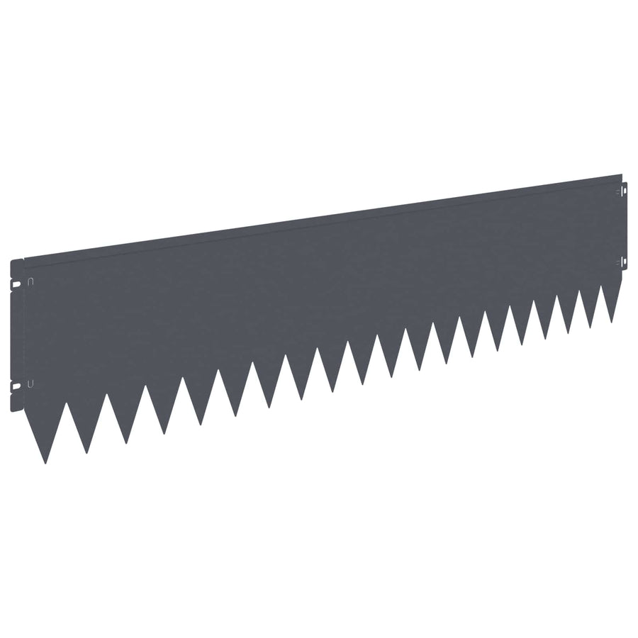 Gazonrand 10 pcs 103 x 25 cm Staal Antracietkleurig
