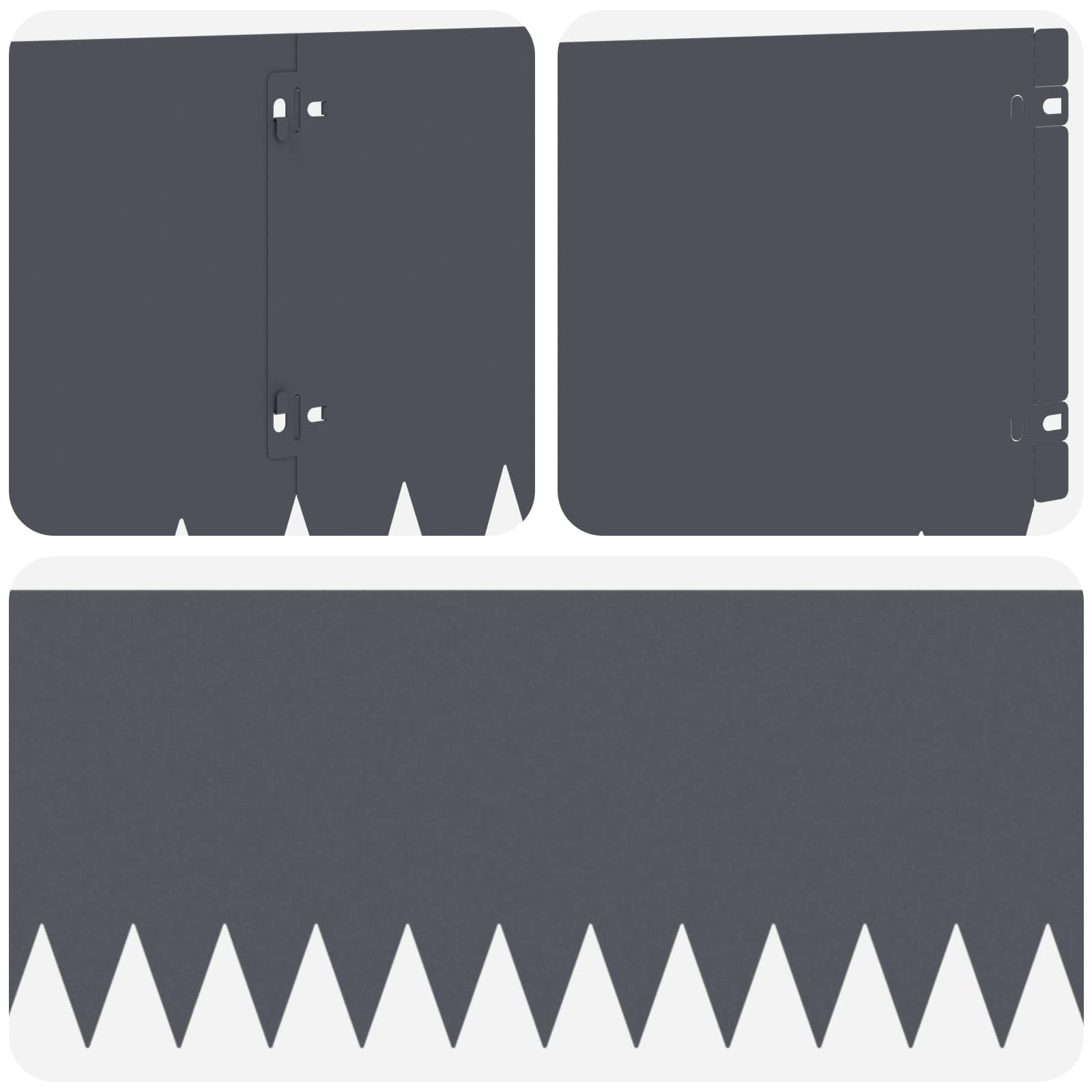 Gazonrand 20 pcs 103 x 25 cm Staal Antracietkleurig