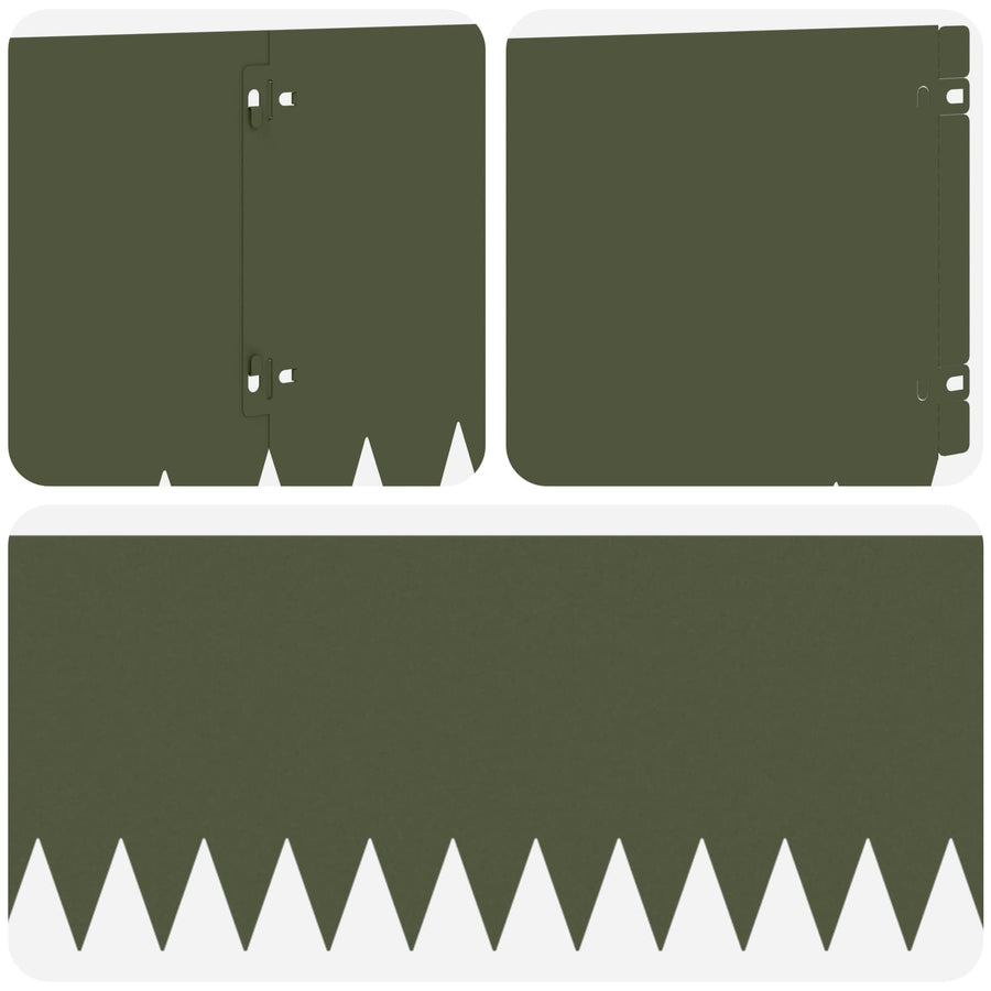 Gazonrand 10 pcs 103 x 25 cm Staal Olijfgroen