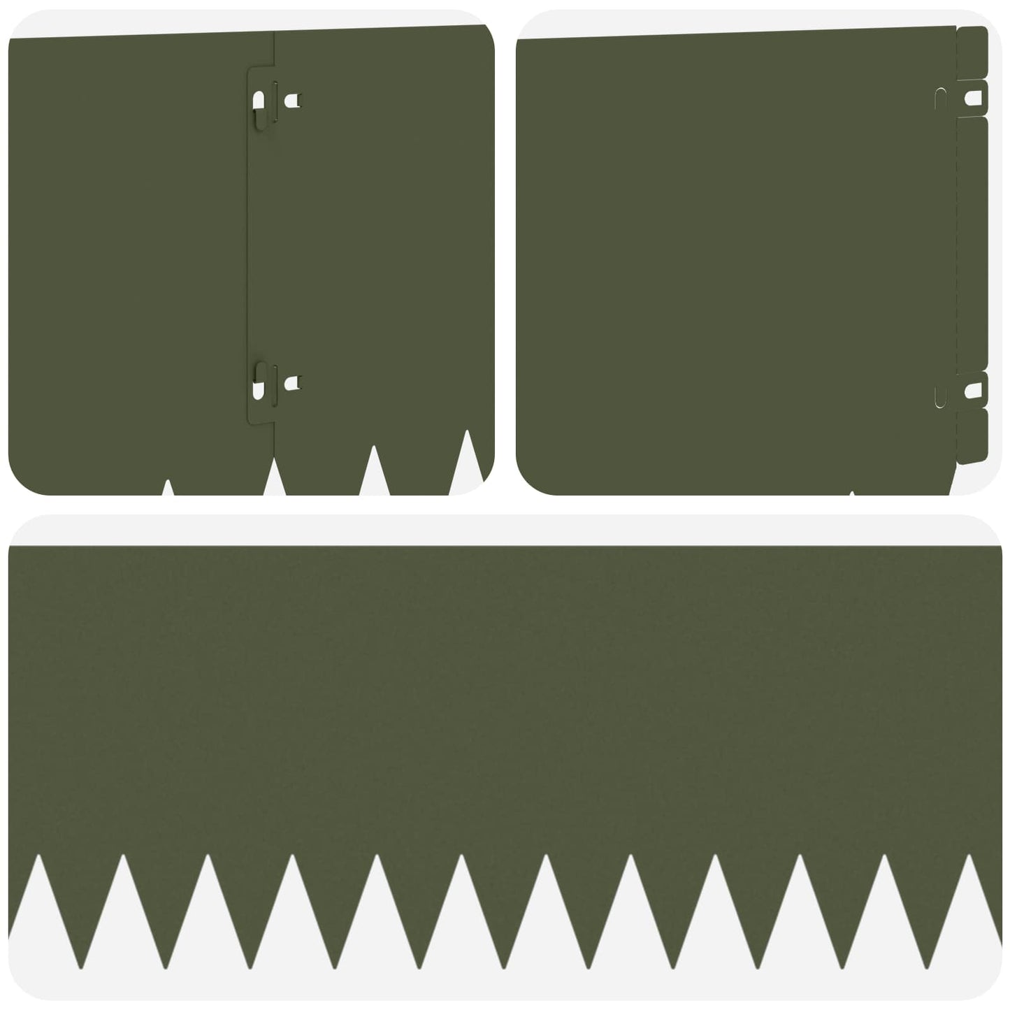 Gazonrand 20 pcs 103 x 25 cm Staal Olijfgroen