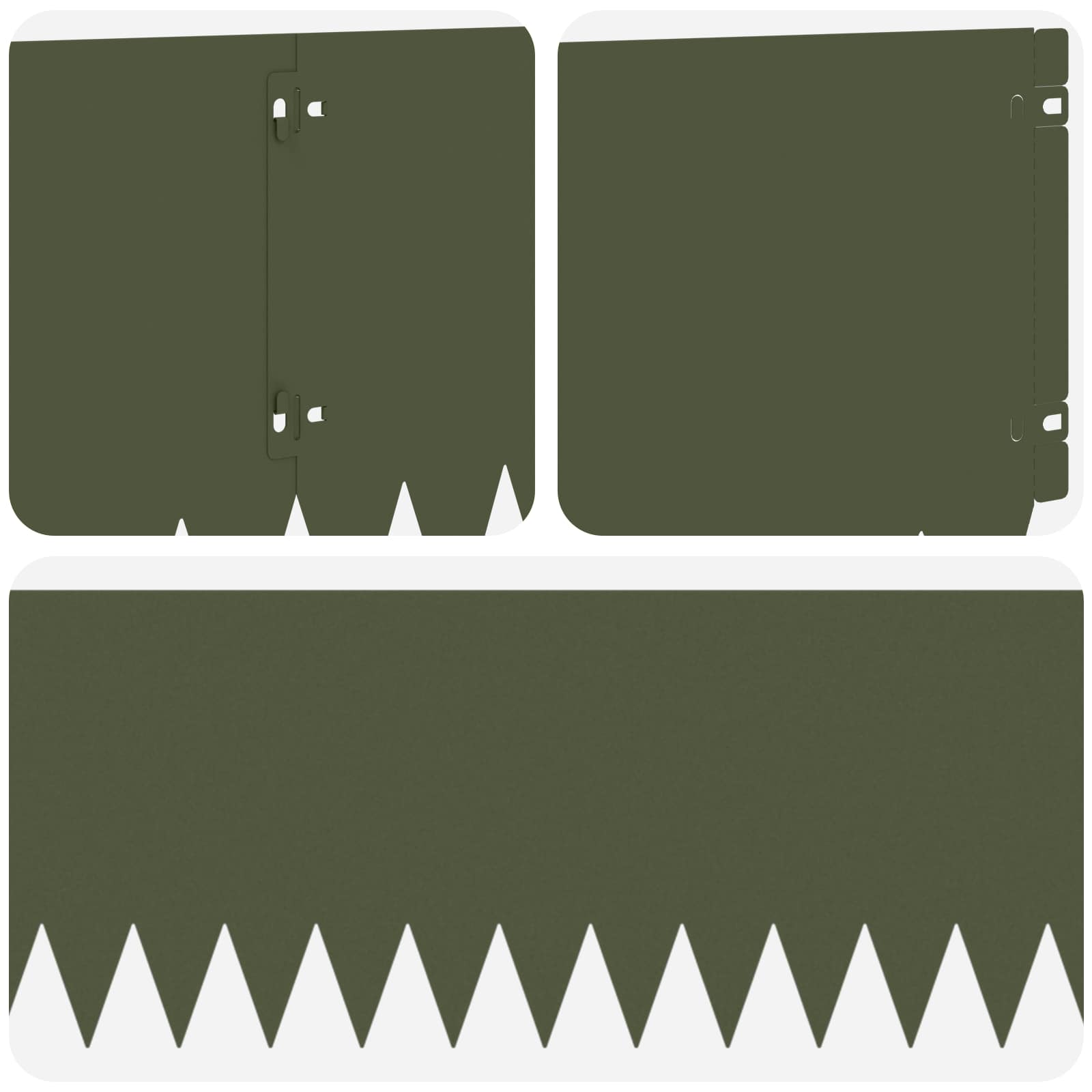Gazonrand 20 pcs 103 x 25 cm Staal Olijfgroen
