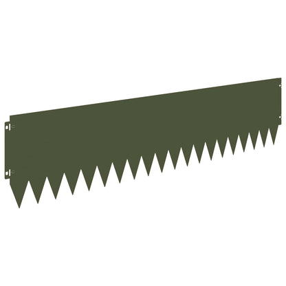 Gazonrand 20 pcs 103 x 25 cm Staal Olijfgroen
