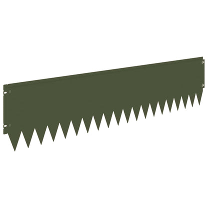 Gazonrand 20 pcs 103 x 25 cm Staal Olijfgroen