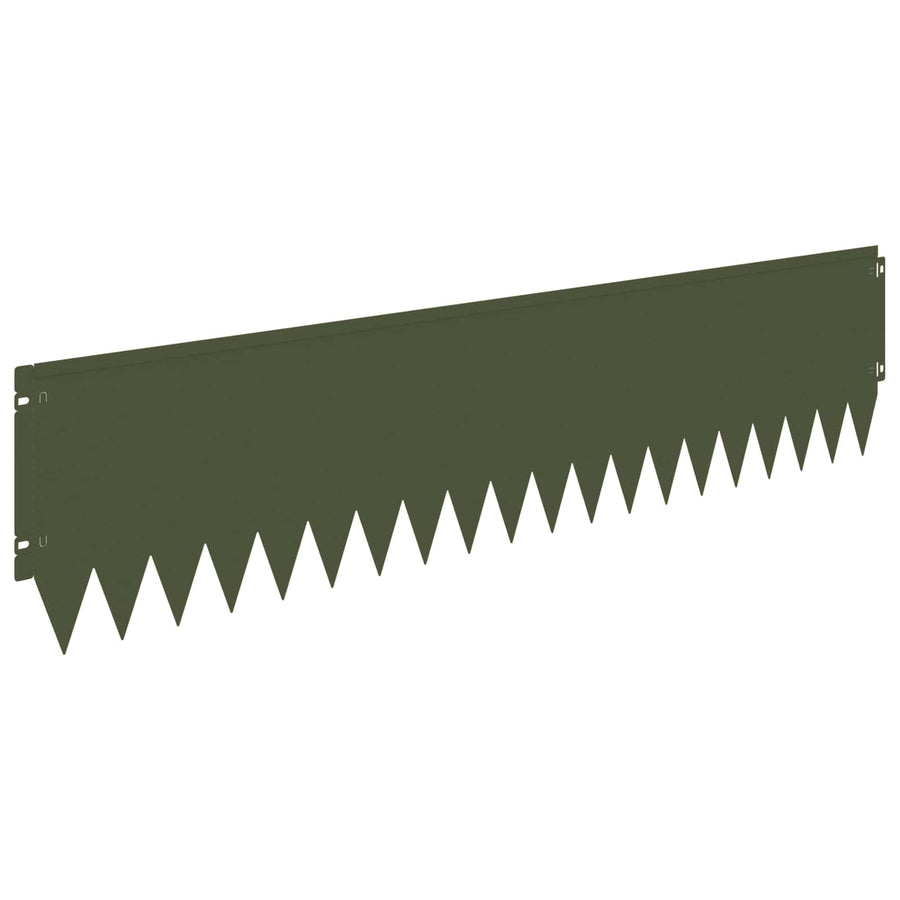 Gazonrand 20 pcs 103 x 25 cm Staal Olijfgroen