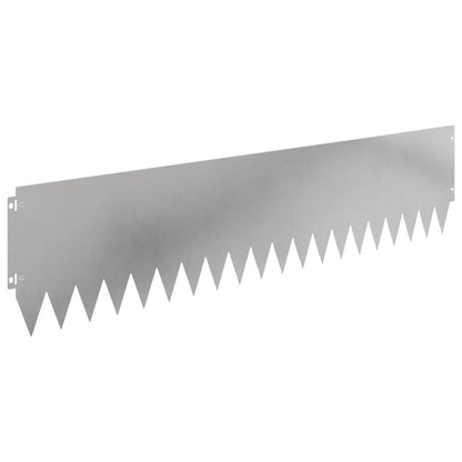 Gazonrand 10 pcs 103 x 25 cm Staal Zilverkleurig