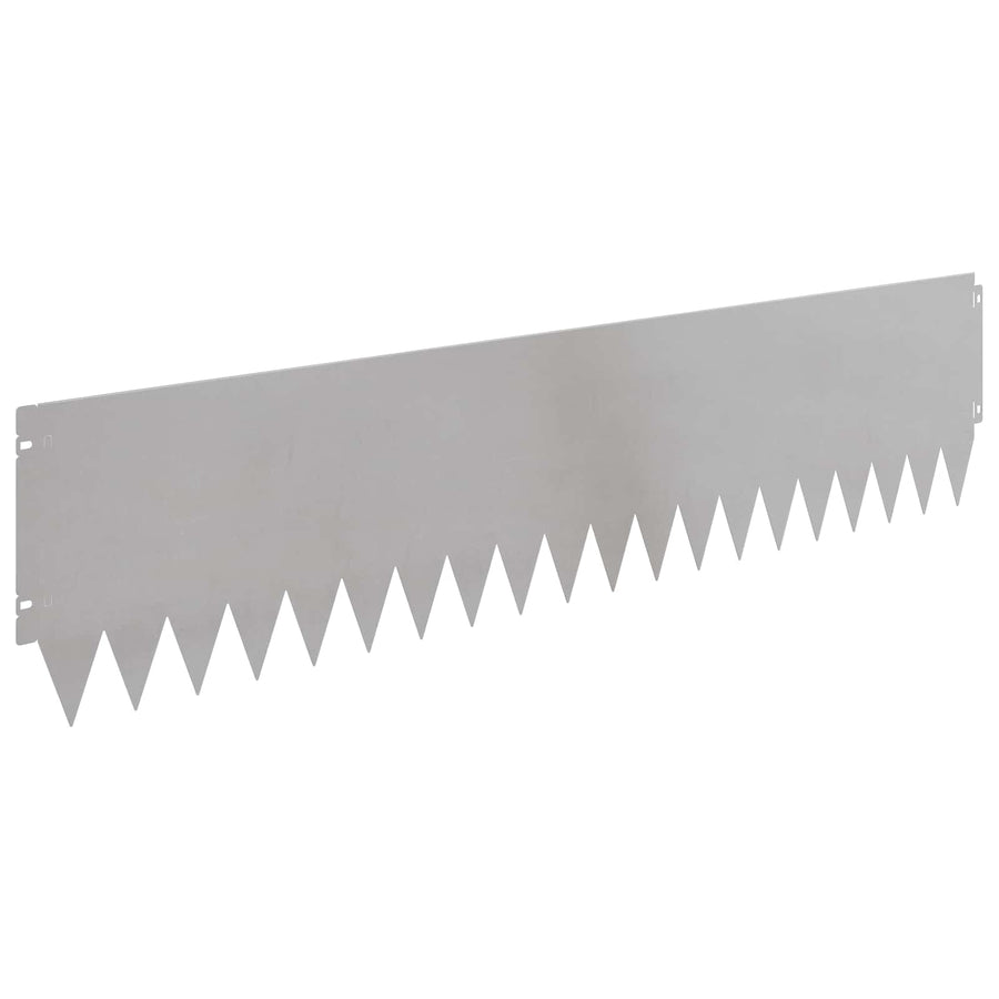 Gazonrand 10 pcs 103 x 25 cm Staal Zilverkleurig