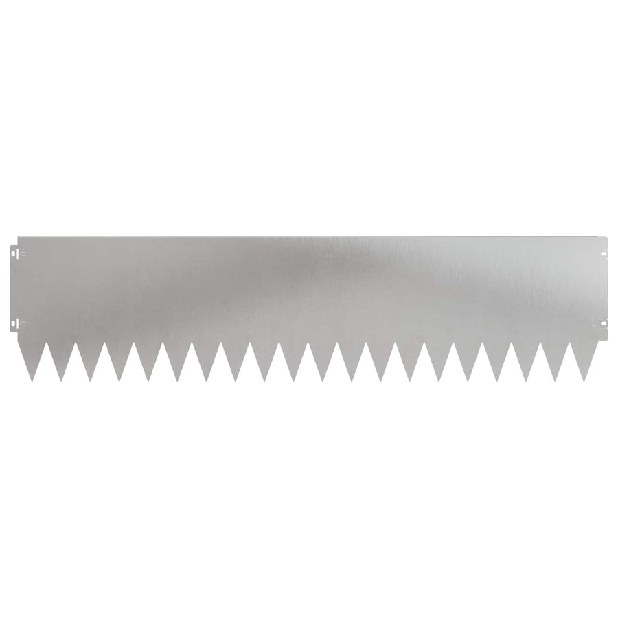 Gazonrand 10 pcs 103 x 25 cm Staal Zilverkleurig