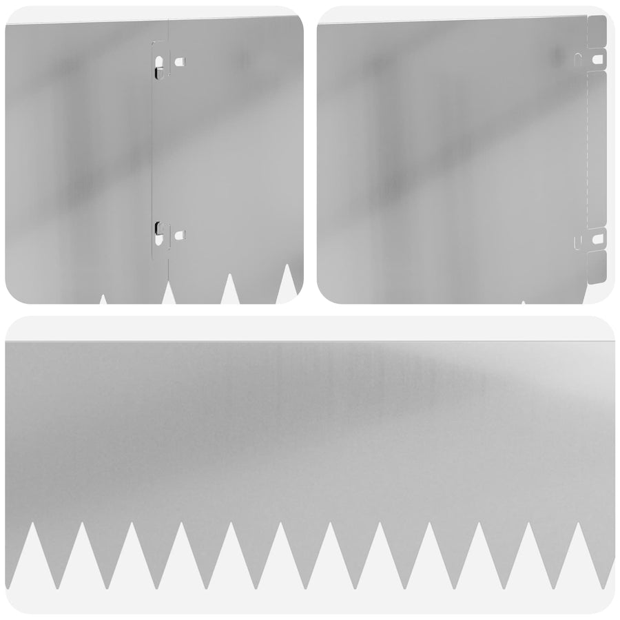 Gazonrand 10 pcs 103 x 25 cm Staal Zilverkleurig