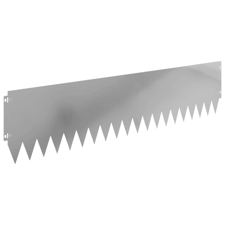 Gazonrand 10 pcs 103 x 25 cm Staal Zilverkleurig