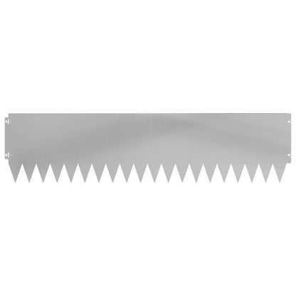 Gazonrand 10 pcs 103 x 25 cm Staal Zilverkleurig