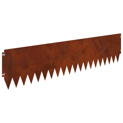 Gazonrand 10 pcs 103 x 25 cm Staal Roestig