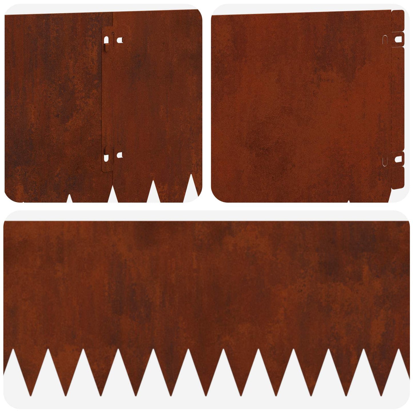 Gazonrand 20 pcs 103 x 25 cm Staal Roestig