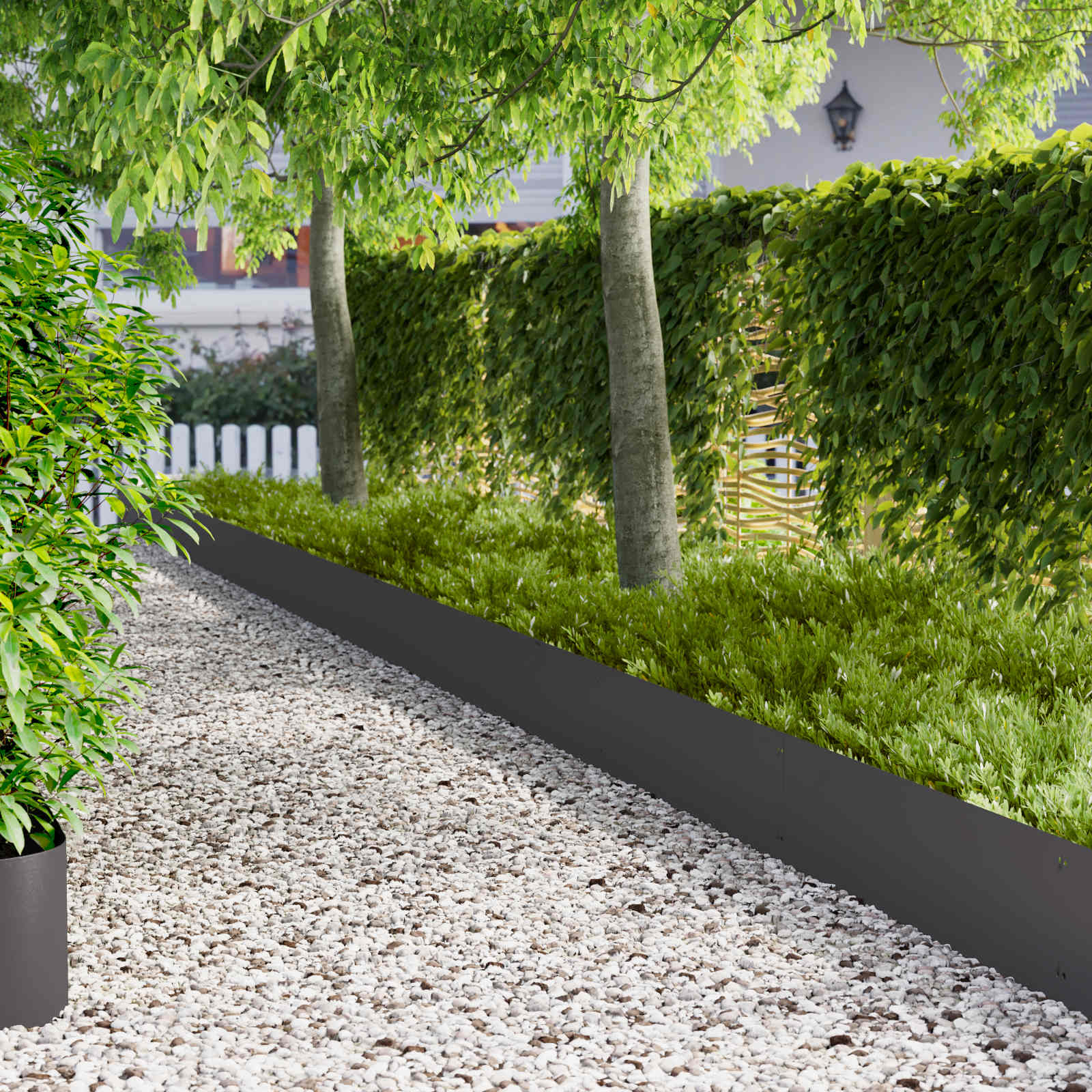 Gazonrand 10 st 103 x 30 cm Staal Zwart
