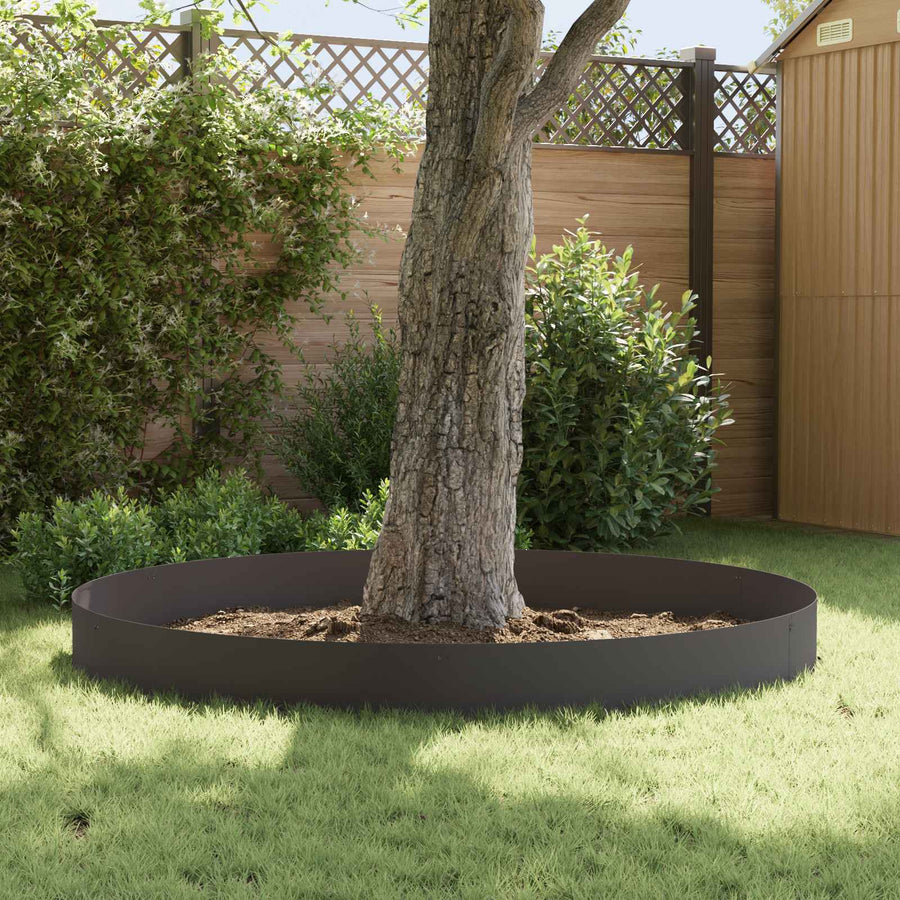 Gazonrand 20 pcs 103 x 30 cm Staal Zwart