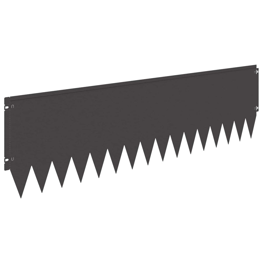 Gazonrand 20 pcs 103 x 30 cm Staal Zwart