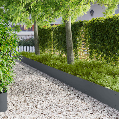 Gazonrand 10 pcs 103 x 30 cm Staal Antracietkleurig