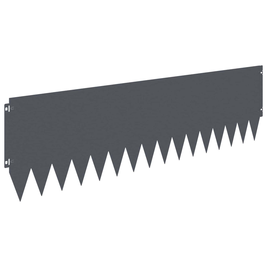 Gazonrand 10 pcs 103 x 30 cm Staal Antracietkleurig