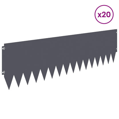 Gazonrand 20 st 103 x 30 cm Staal Antracietkleurig