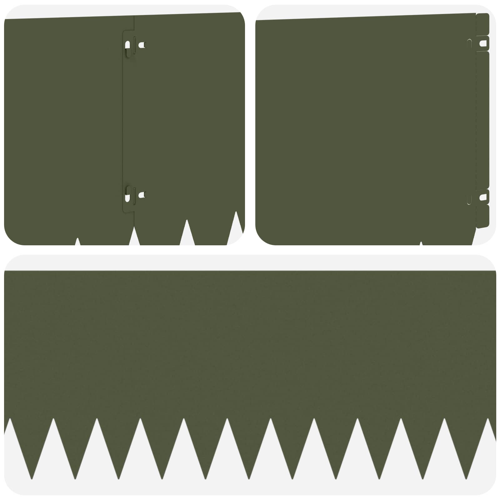 Gazonrand 10 pcs 103 x 30 cm Staal Olijfgroen