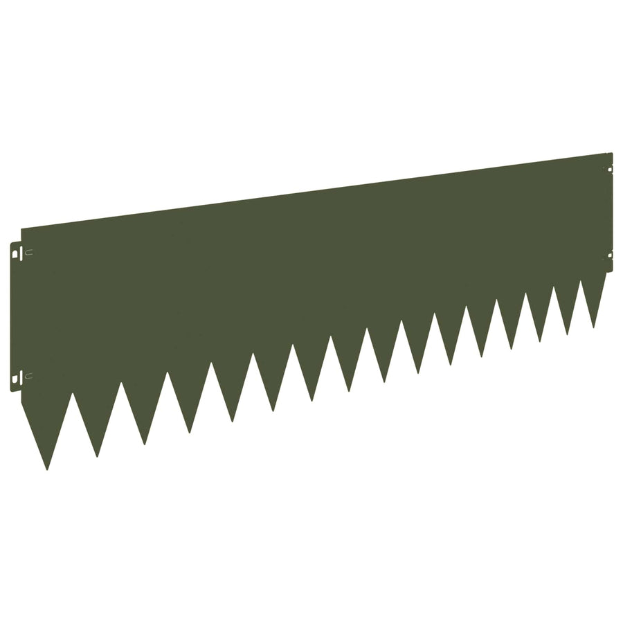 Gazonrand 10 pcs 103 x 30 cm Staal Olijfgroen