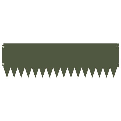 Gazonrand 10 pcs 103 x 30 cm Staal Olijfgroen