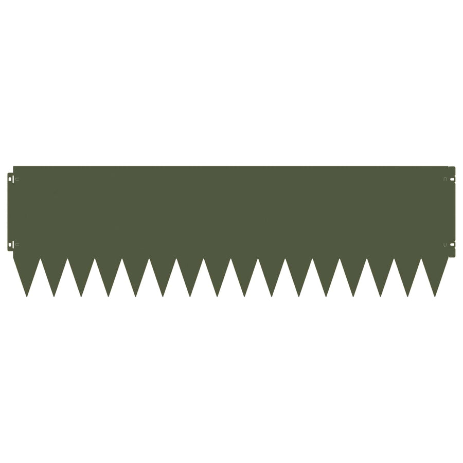 Gazonrand 10 pcs 103 x 30 cm Staal Olijfgroen