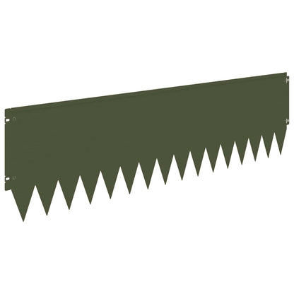 Gazonrand 20 pcs 103 x 30 cm Staal Olijfgroen