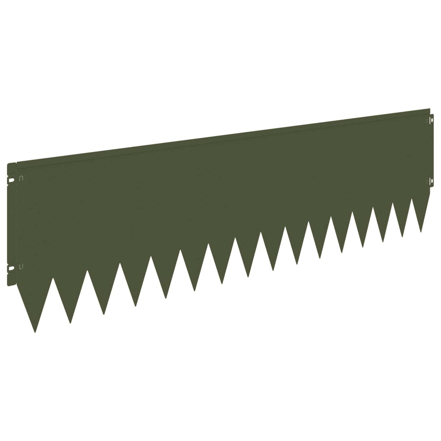 Gazonrand 20 pcs 103 x 30 cm Staal Olijfgroen