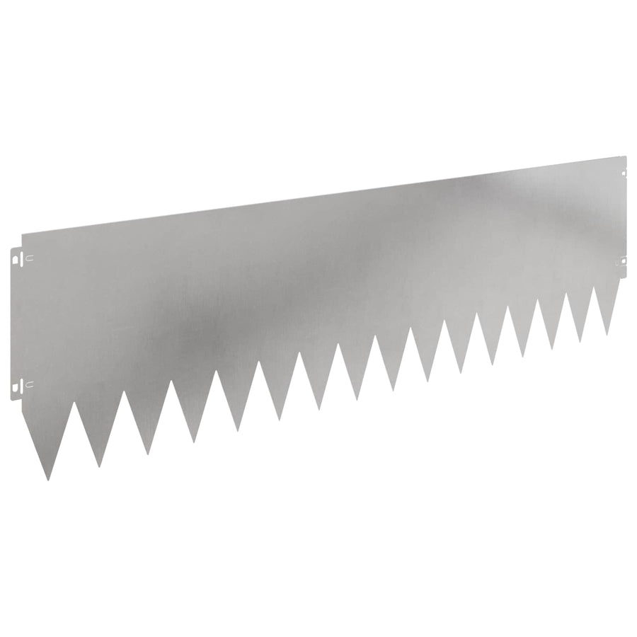 Gazonrand 10 pcs 103 x 30 cm Staal Zilverkleurig