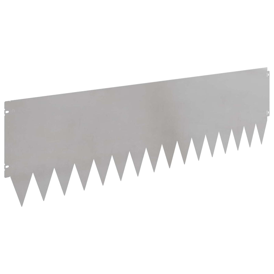 Gazonrand 10 pcs 103 x 30 cm Staal Zilverkleurig