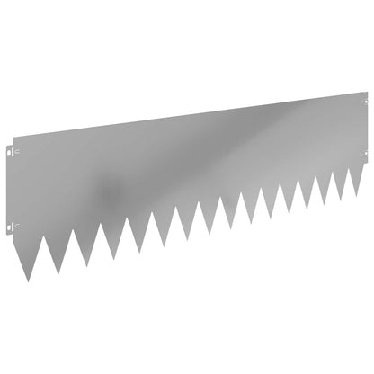 Gazonrand 10 pcs 103 x 30 cm Staal Zilverkleurig
