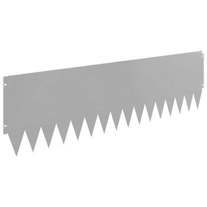 Gazonrand 10 pcs 103 x 30 cm Staal Zilverkleurig
