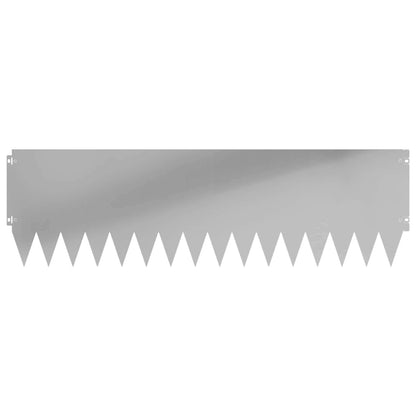 Gazonrand 20 pcs 103 x 30 cm Staal Zilverkleurig