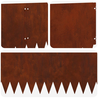 Gazonrand 10 pcs 103 x 30 cm Staal Roestig