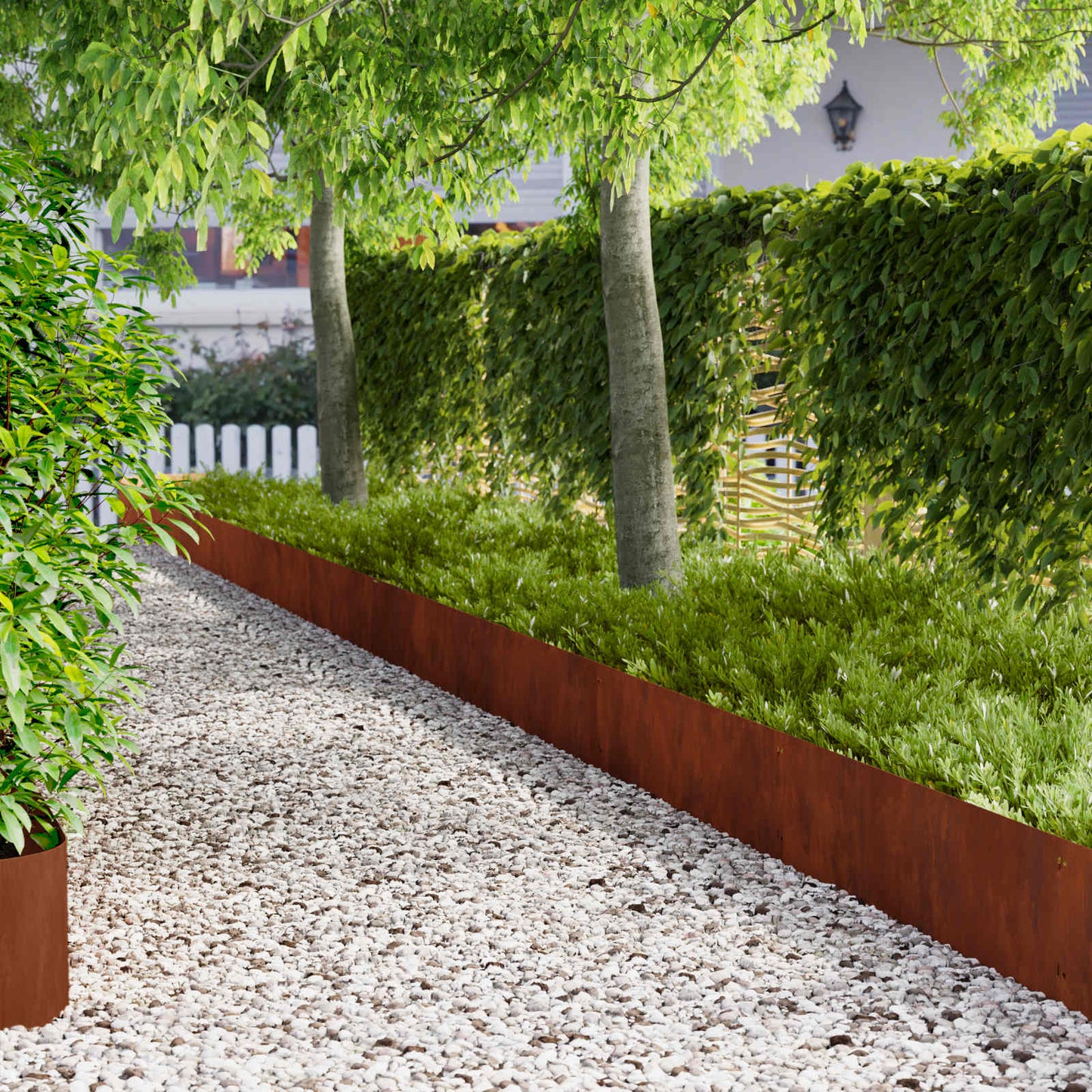 Gazonrand 10 pcs 103 x 30 cm Staal Roestig